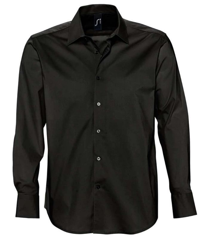 SOL'S SOL'S Brighton Long Sleeve Fitted Shirt in BLK