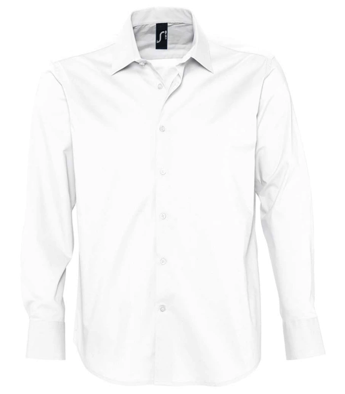 SOL'S SOL'S Brighton Long Sleeve Fitted Shirt in WHI