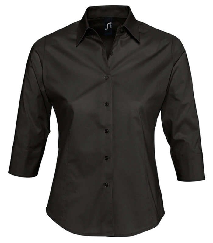 SOL'S SOL'S Ladies Effect 3/4 Sleeve Fitted Shirt in BLK