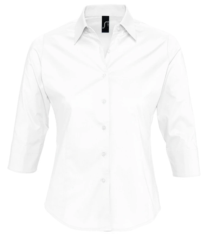 SOL'S SOL'S Ladies Effect 3/4 Sleeve Fitted Shirt in WHI