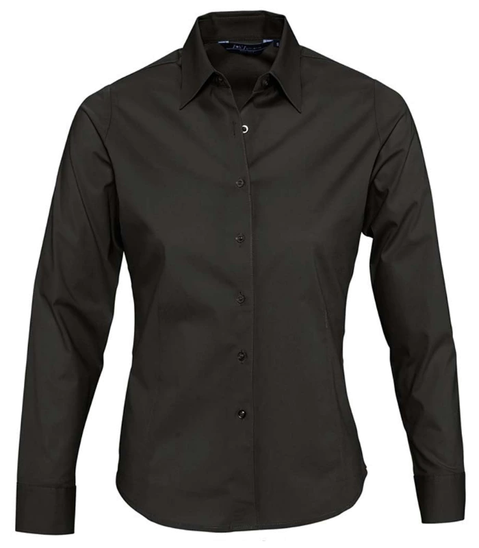 SOL'S SOL'S Ladies Eden Long Sleeve Fitted Shirt in BLK