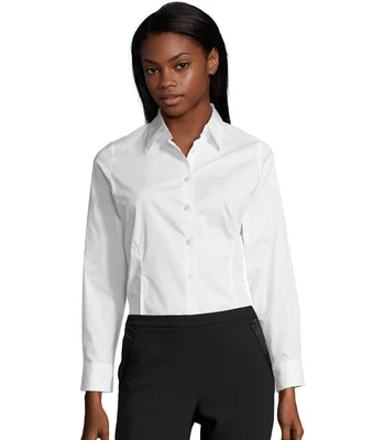 SOL'S SOL'S Ladies Eden Long Sleeve Fitted Shirt in WHI