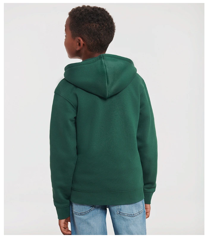 Russell Russell Kids Authentic Zip Hooded Sweatshirt in Bottle Green