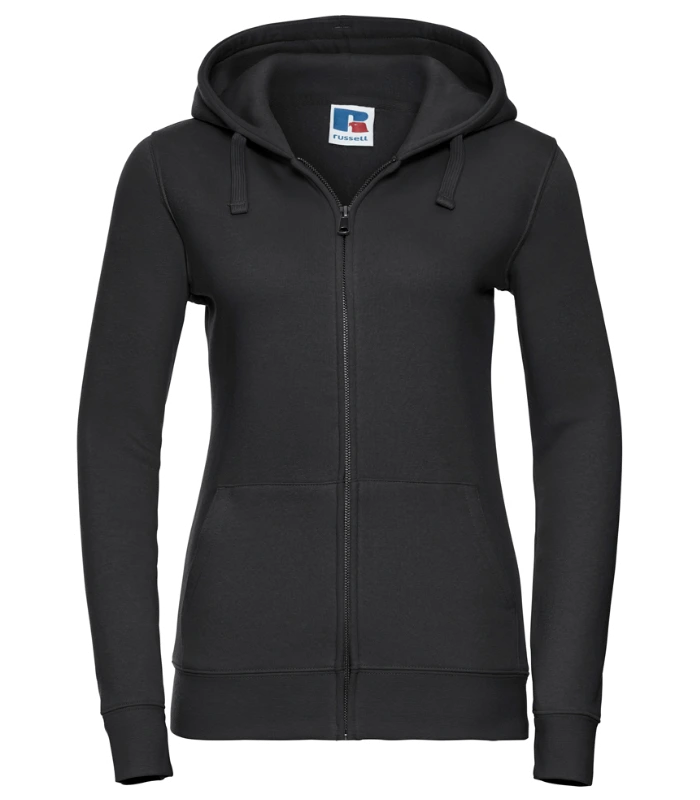 Russell Russell Ladies Authentic Zip Hooded Sweatshirt in BLK