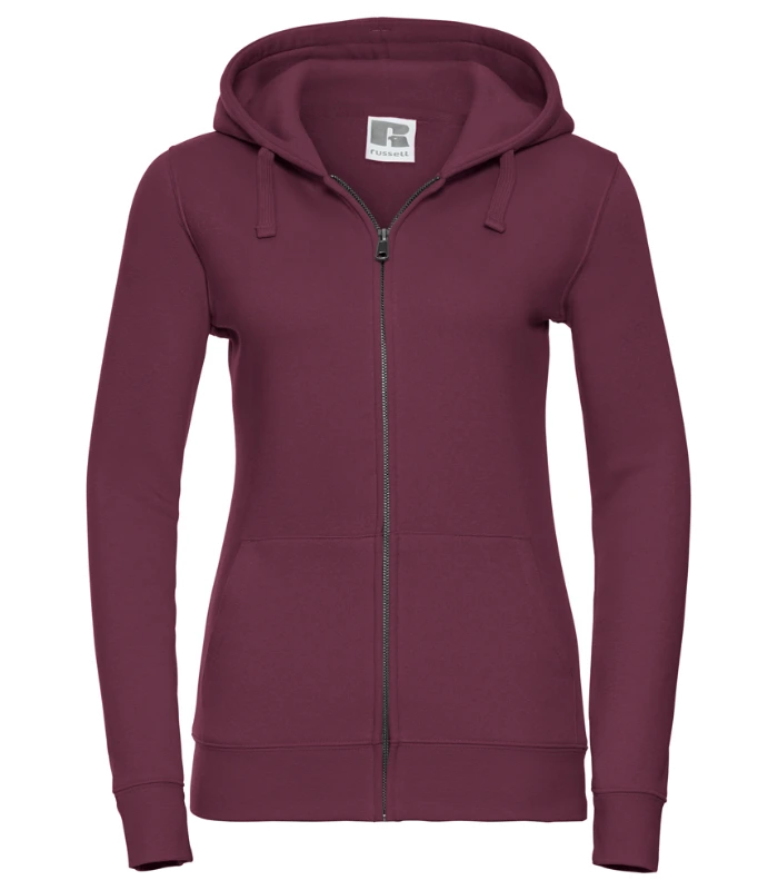 Russell Russell Ladies Authentic Zip Hooded Sweatshirt in BUR