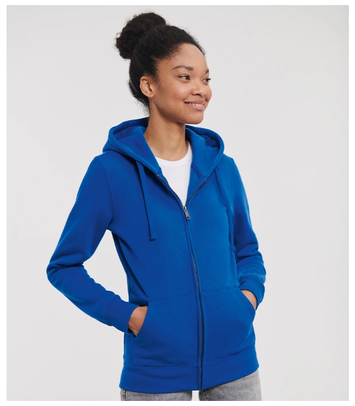 Russell Russell Ladies Authentic Zip Hooded Sweatshirt in BRO