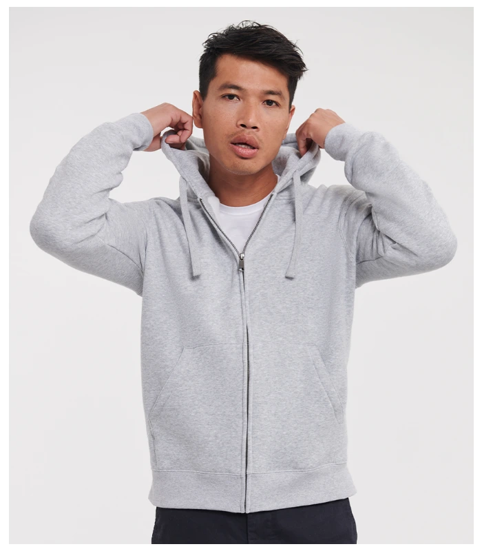 Russell Athletic Russell Athletic Authentic Zip Hooded Sweatshirt in Light Oxford