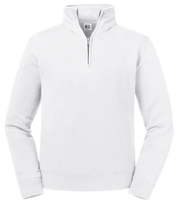 Russell Athletic Russell Athletic Authentic Zip Neck Sweatshirt in White