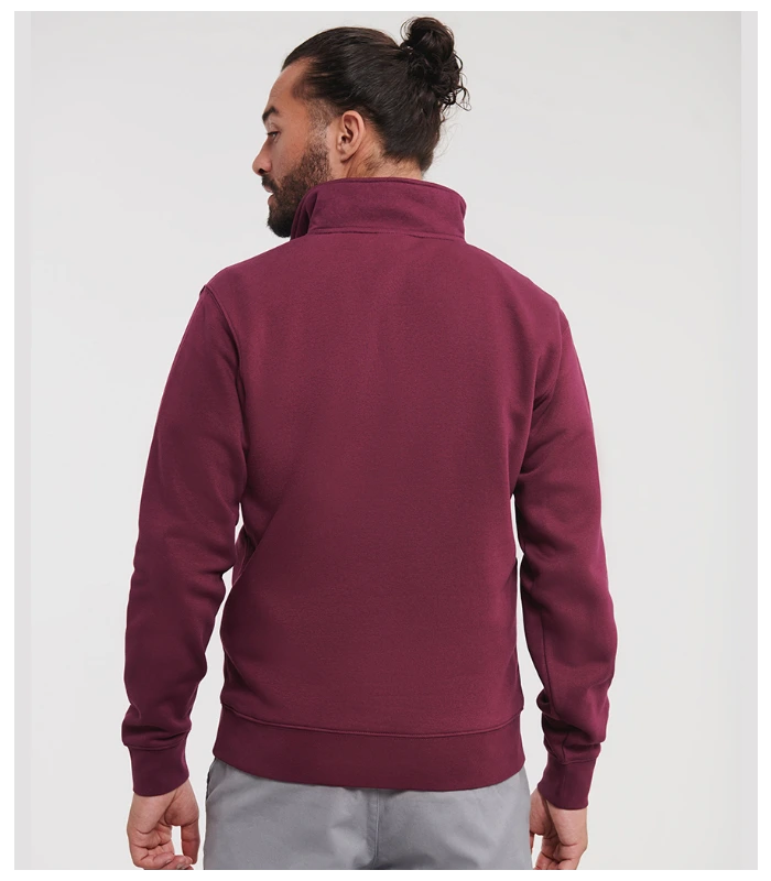 Russell Athletic Russell Athletic Authentic Zip Neck Sweatshirt in Burgundy