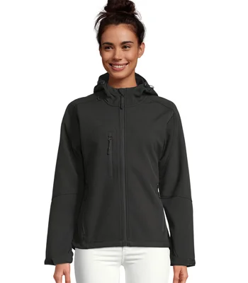 SOL'S SOL'S Ladies Replay Hooded Soft Shell Jacket in BLK