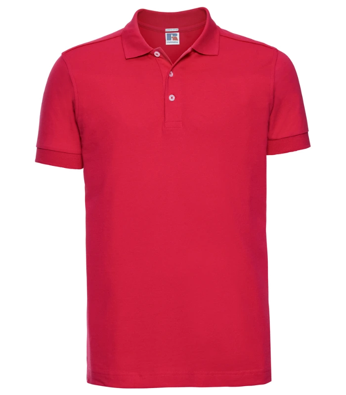 Russell Athletic Russell Athletic Stretch Piqué Polo Shirt in Classic Red