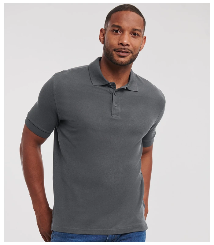 Russell Athletic Russell Athletic Ultimate Cotton Piqué Polo Shirt in Titanium