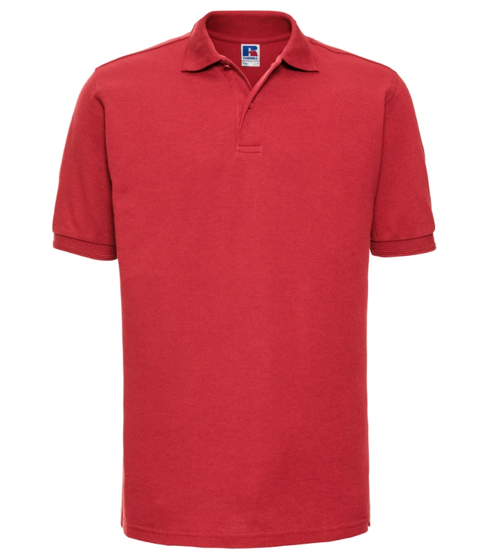 Russell Athletic Russell Athletic Hardwearing Poly/Cotton Piqué Polo Shirt in Bright Red