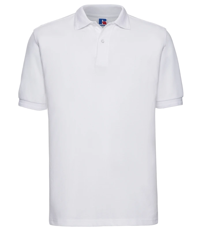 Russell Athletic Russell Athletic Hardwearing Poly/Cotton Piqué Polo Shirt in White