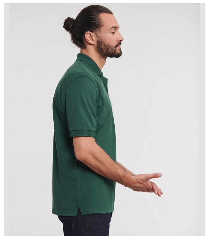 Russell Athletic Russell Athletic Hardwearing Poly/Cotton Piqué Polo Shirt in Bottle Green