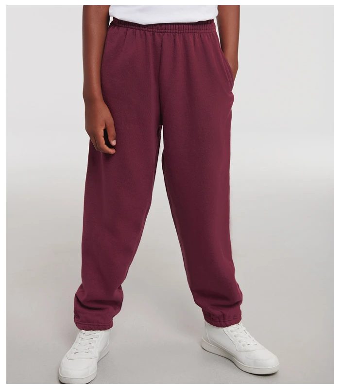 Russell Russell Schoolgear Kids Elasticated Hem Jog Pants in Burgundy