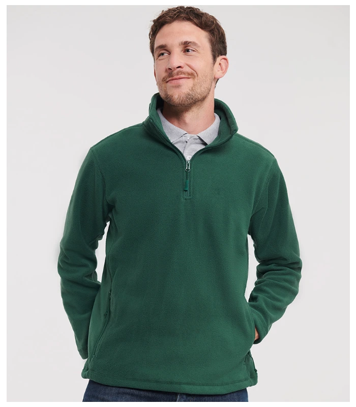 Russell Athletic Russell Athletic Zip Neck Outdoor Fleece in Bottle Green