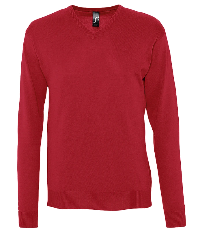 SOL'S SOL'S Galaxy Cotton Acrylic V Neck Sweater in RED