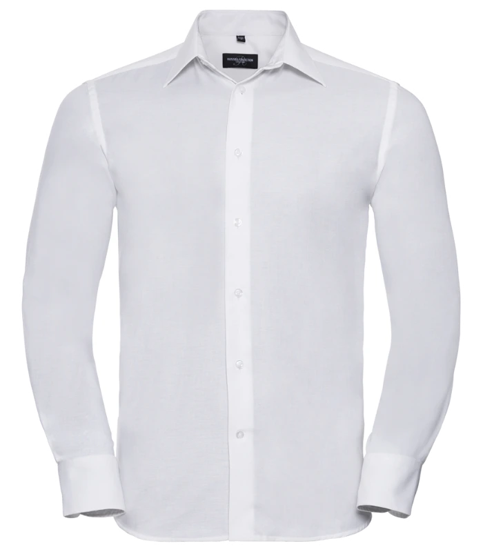 Russell Athletic Collection Russell Athletic Collection Long Sleeve Tailored Oxford Shirt in Oxford Blue