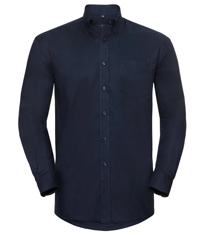 Russell Athletic Collection Russell Athletic Collection Long Sleeve Easy Care Oxford Shirt in Bright Navy
