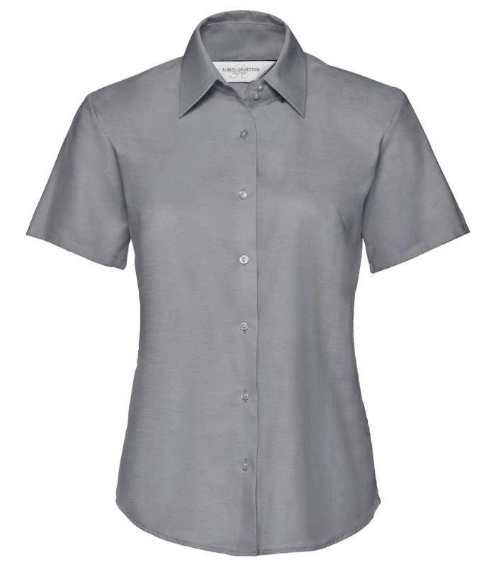 Russell Athletic Collection Russell Athletic Collection Ladies Short Sleeve Easy Care Oxford Shirt in Bright Royal