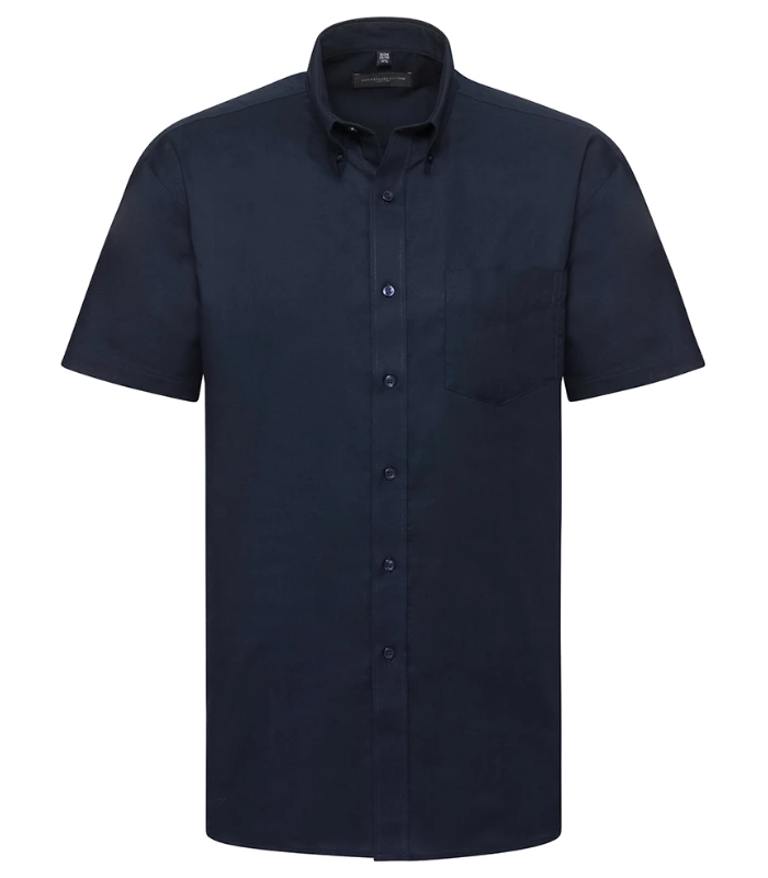 Russell Athletic Collection Russell Athletic Collection Short Sleeve Easy Care Oxford Shirt in Bright Navy