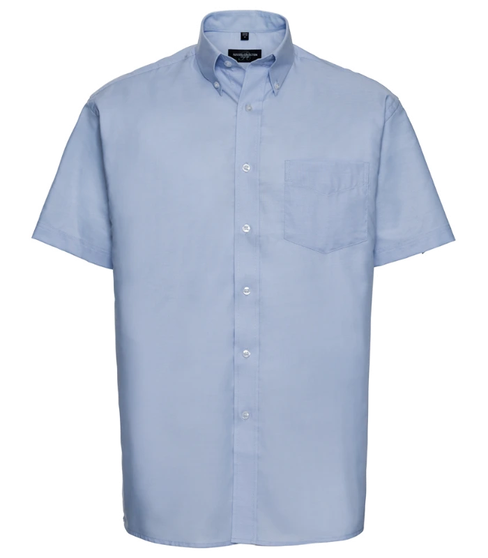 Russell Athletic Collection Russell Athletic Collection Short Sleeve Easy Care Oxford Shirt in Oxford Blue