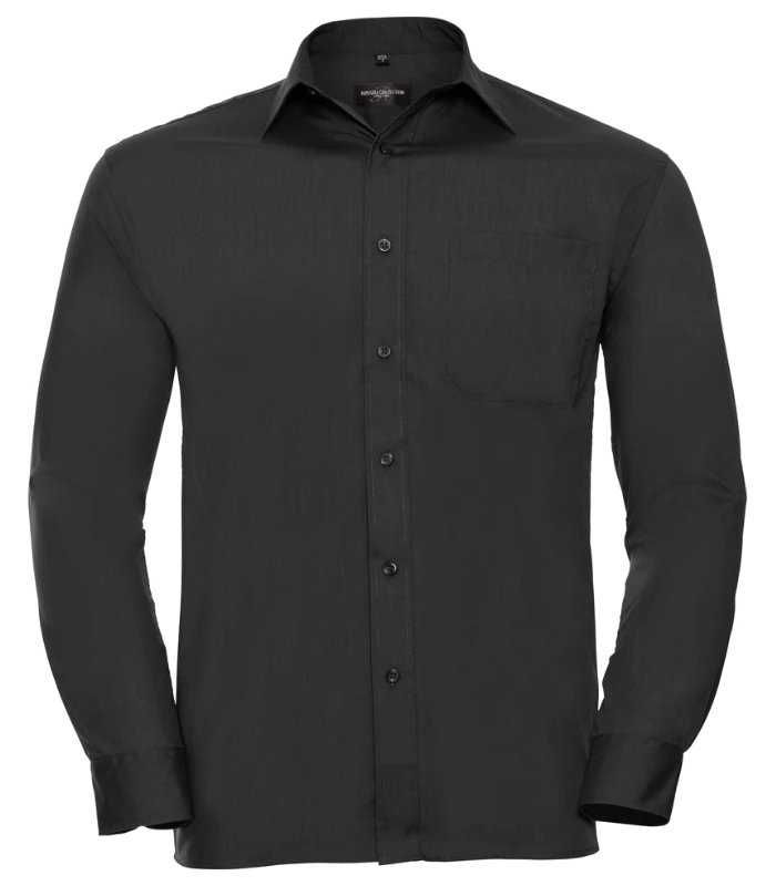 Russell Athletic Collection Russell Athletic Collection Long Sleeve Easy Care Poplin Shirt in French Navy