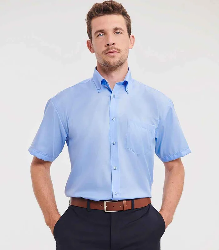 Russell Athletic Collection Russell Athletic Collection Short Sleeve Ultimate Non-Iron Shirt in Bright Sky