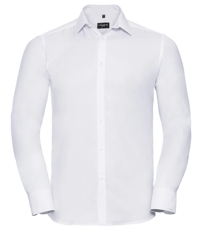 Russell Athletic Collection Russell Athletic Collection Long Sleeve Herringbone Shirt in White