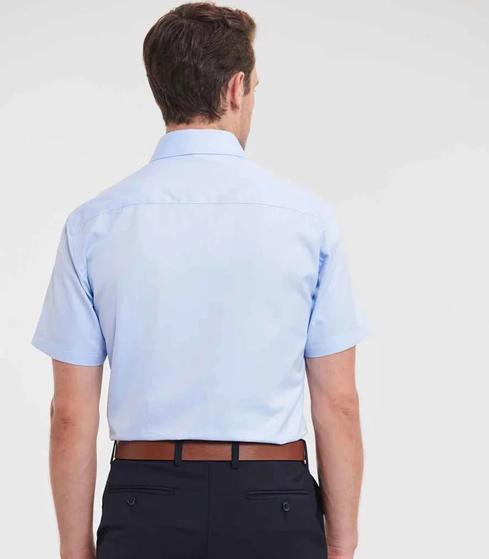 Russell Athletic Collection Russell Athletic Collection Short Sleeve Herringbone Shirt in White