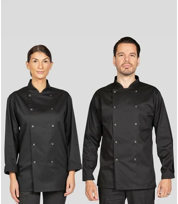 Dennys Dennys Long Sleeve Chef's Jacket in Black