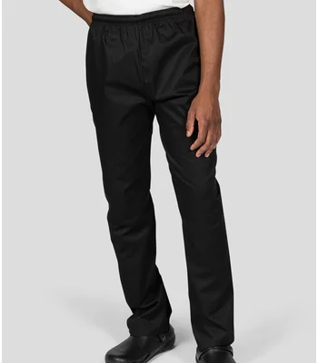 Dennys Dennys Elasticated Chef's Trousers in Black