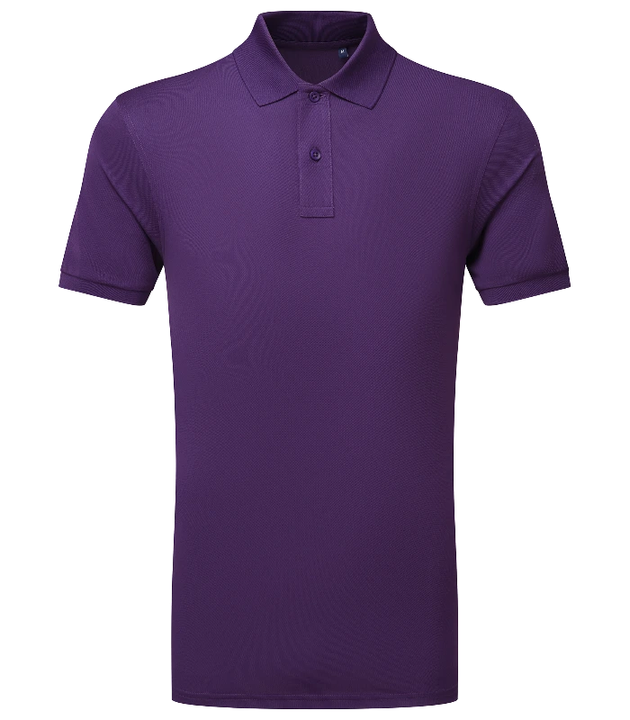 Asquith & Fox Asquith & Fox PRINTGUARD recycled polyester polo in Purple