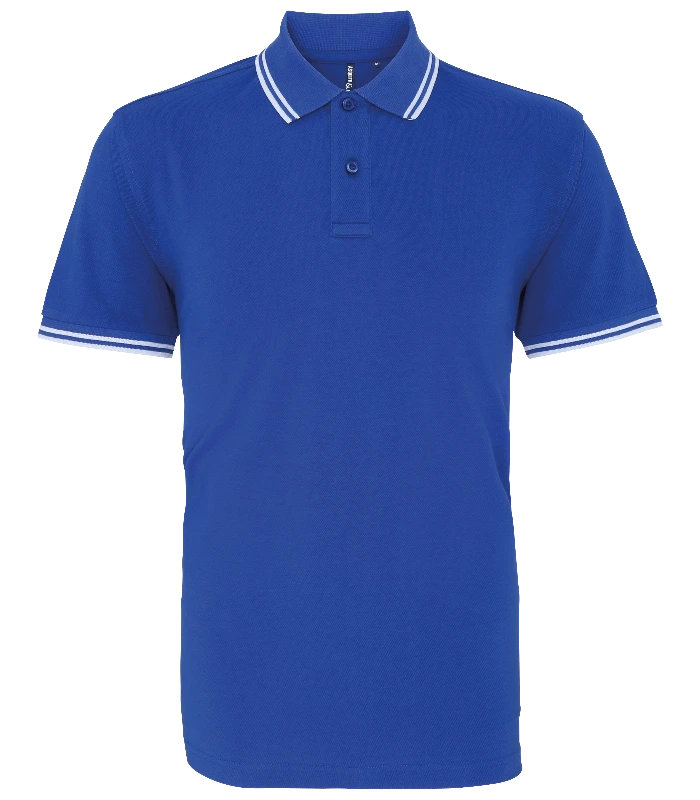 Asquith & Fox Asquith & Fox Men's classic fit tipped polo in Royal/White