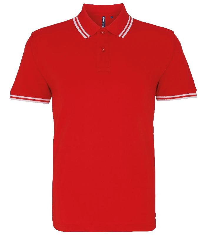 Asquith & Fox Asquith & Fox Men's classic fit tipped polo in Red/White