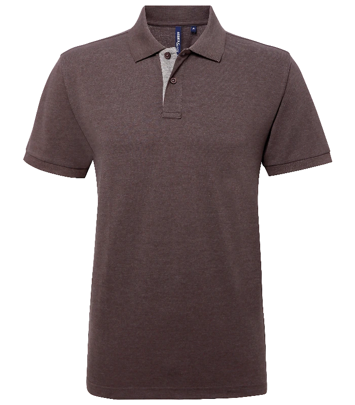 Asquith & Fox Asquith & Fox Men's classic fit contrast polo in Charcoal/Heather Grey