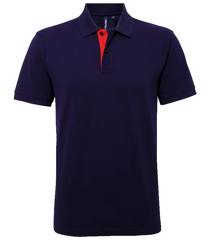 Asquith & Fox Asquith & Fox Men's classic fit contrast polo in Navy/Red