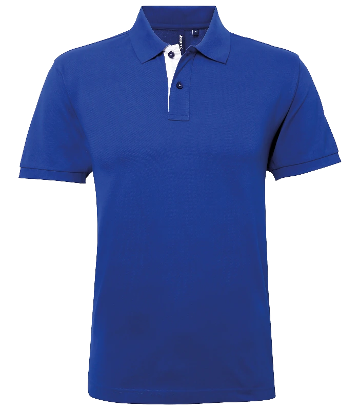 Asquith & Fox Asquith & Fox Men's classic fit contrast polo in Royal/White