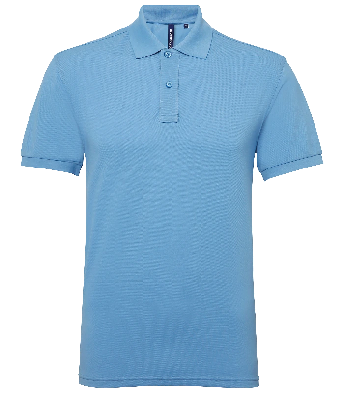 Asquith & Fox Asquith & Fox Men’s polycotton blend polo in Cornflower