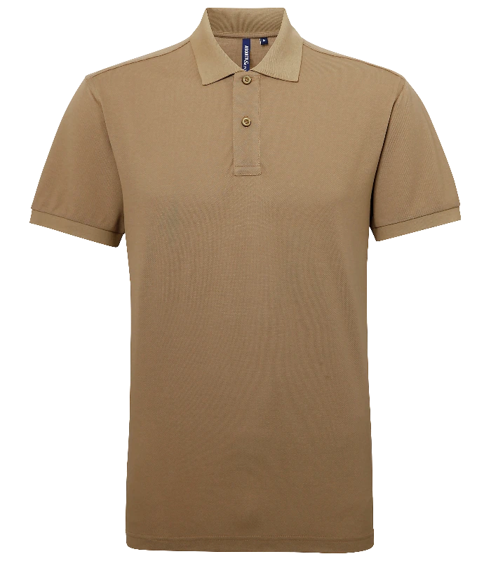 Asquith & Fox Asquith & Fox Men’s polycotton blend polo in Khaki