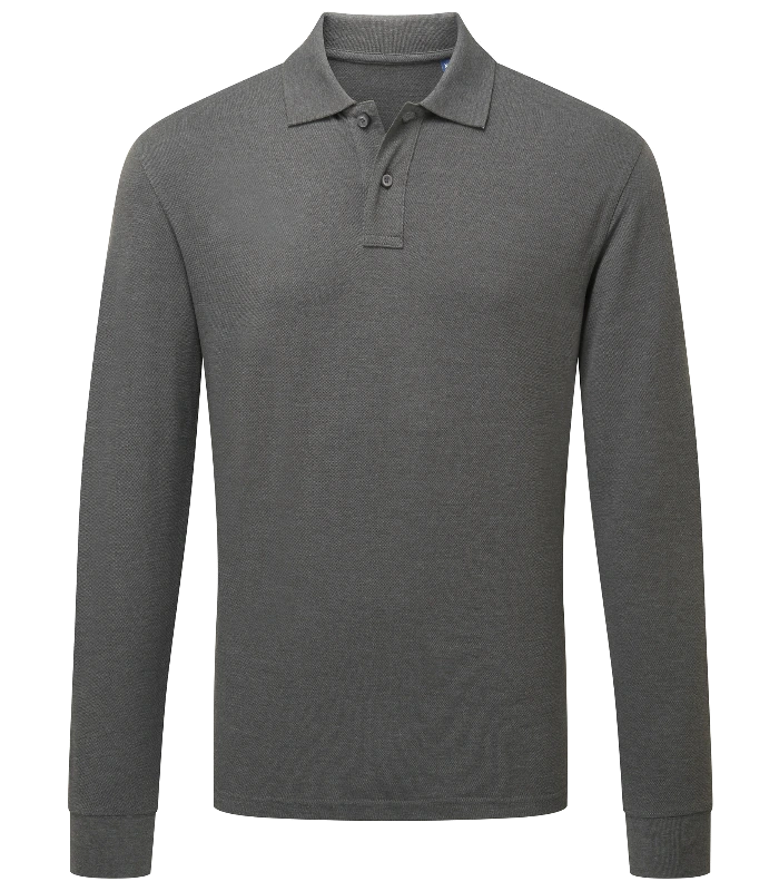 Asquith & Fox Asquith & Fox Men's classic fit long sleeved polo in Charcoal