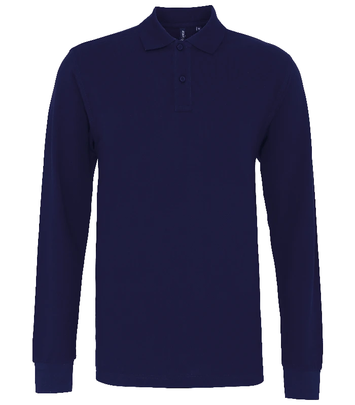 Asquith & Fox Asquith & Fox Men's classic fit long sleeved polo in Navy
