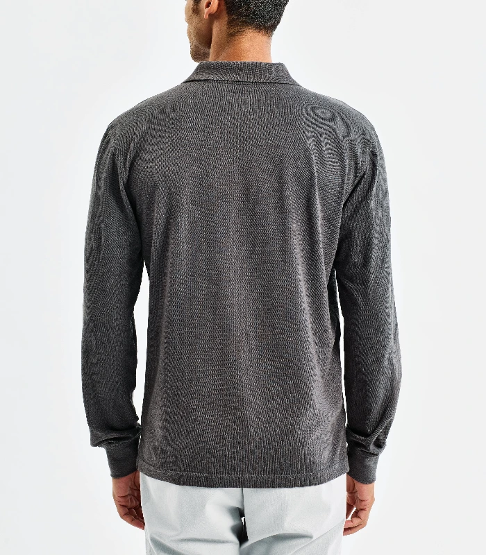 Asquith & Fox Asquith & Fox Men's classic fit long sleeved polo in Black