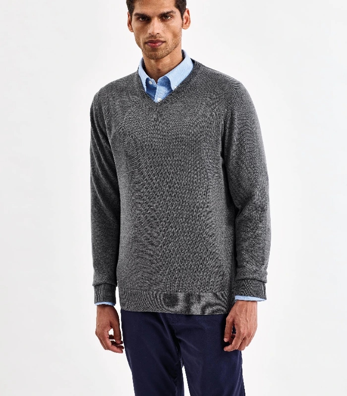 Asquith & Fox Asquith & Fox Men's cotton blend v-neck sweater in Black
