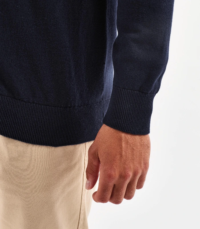 Asquith & Fox Asquith & Fox Men's cotton blend ¼ zip sweater in Black