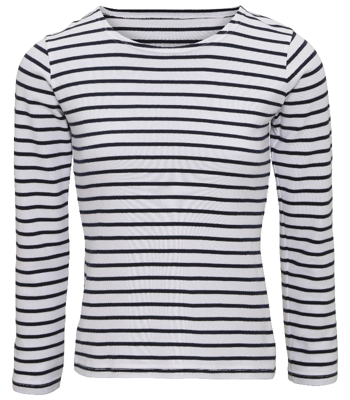 Asquith & Fox Asquith & Fox Women's Marinière coastal long sleeve tee in White/Navy
