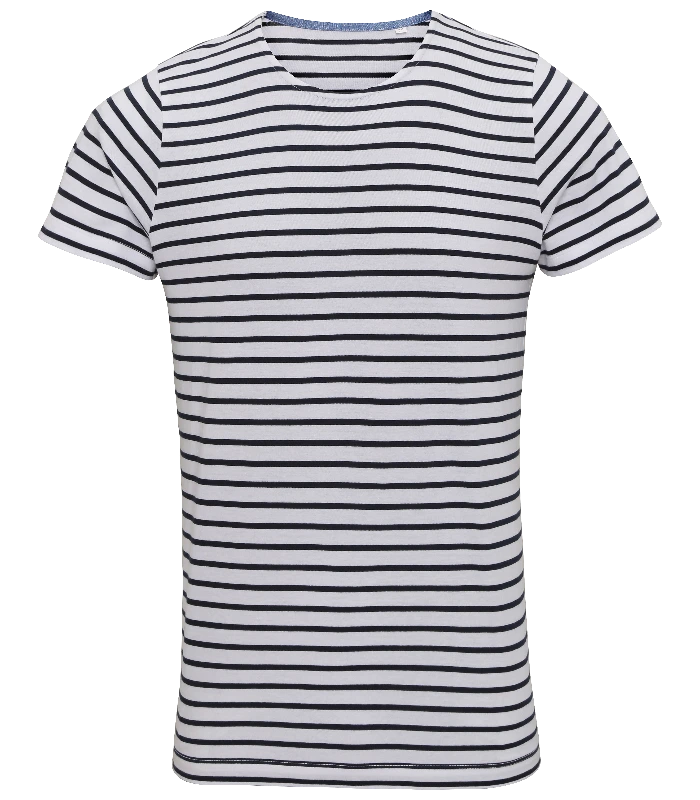 Asquith & Fox Asquith & Fox Men's Marinière coastal short sleeve tee in White/Navy