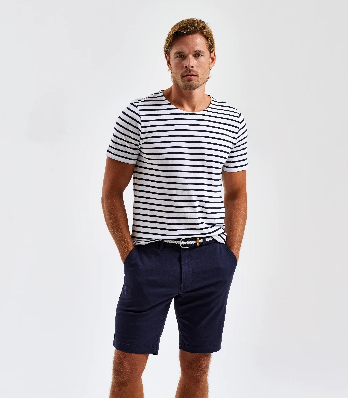 Asquith & Fox Asquith & Fox Men's Marinière coastal short sleeve tee in White/Navy