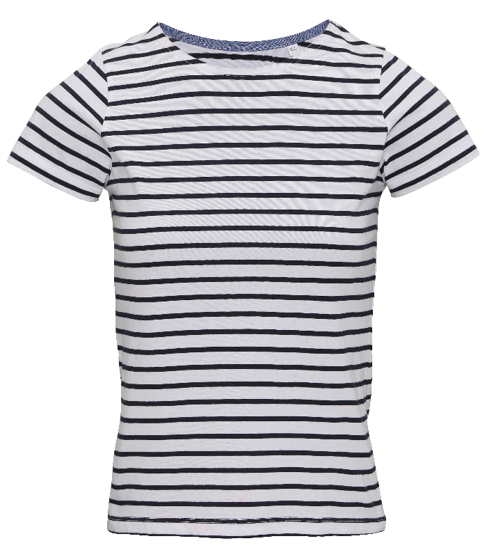Asquith & Fox Asquith & Fox Women's Marinière coastal short sleeve tee in White/Navy